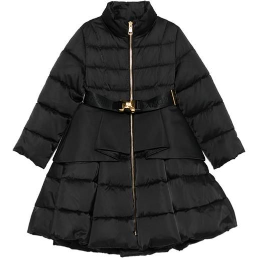 Elisabetta Franchi La Mia Bambina cappotto imbottito con ruches - nero