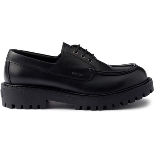 Prada derby stringate in pelle - nero