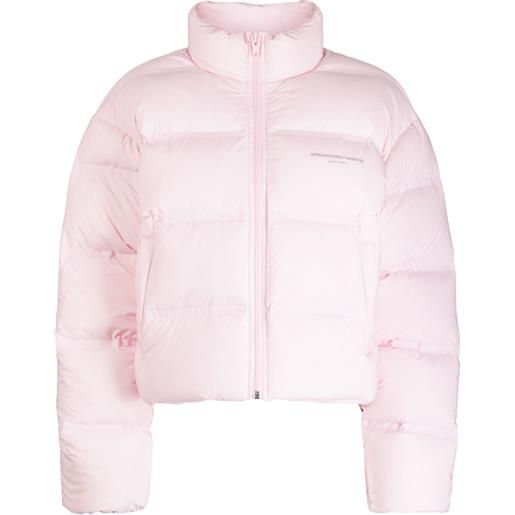 Alexander Wang piumino crop con stampa - rosa