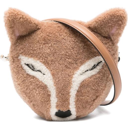 Jimmy Choo borsa in shearling - marrone