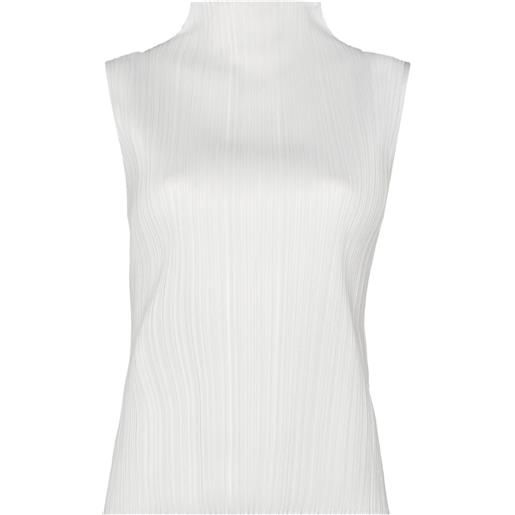 Pleats Please Issey Miyake canotta a collo alto - grigio
