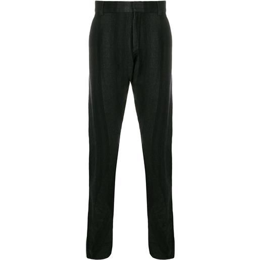 Devoa pantaloni taglio straight a righe - nero