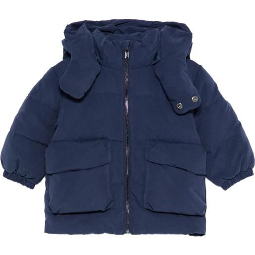 Emporio Armani Kids cappotto imbottito con cappuccio - blu
