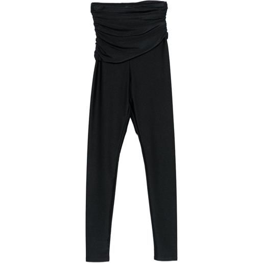 THE ANDAMANE leggings vicki con vita drappeggiata - nero