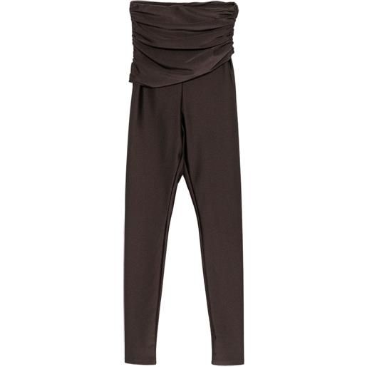 THE ANDAMANE leggings vicki con vita drappeggiata - marrone