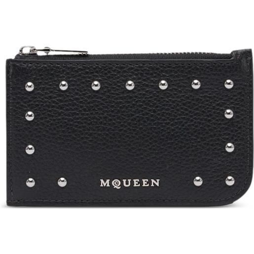 Alexander McQueen portamonete con borchie - nero