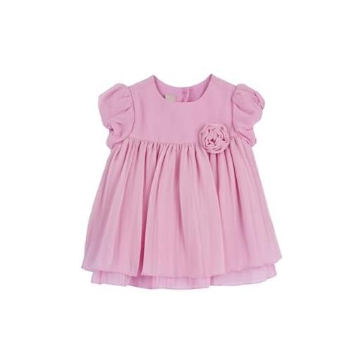 Chicco, vestito elegante neonata, a maniche corte, ideale per eventi, feste o altre occasioni, designed in italy, abbigliamento neonata 0-24 mesi, idee regalo nascita