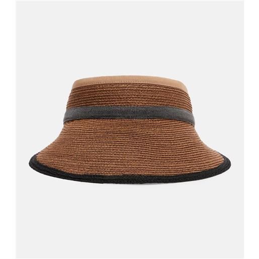 Brunello Cucinelli visiera monili in misto canapa e cotone