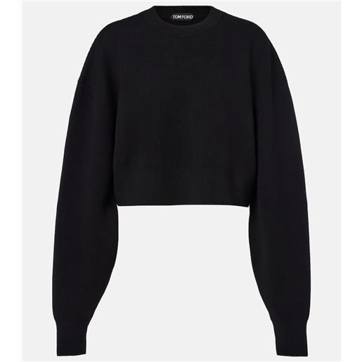 Tom Ford pullover cropped in misto lana e cashmere