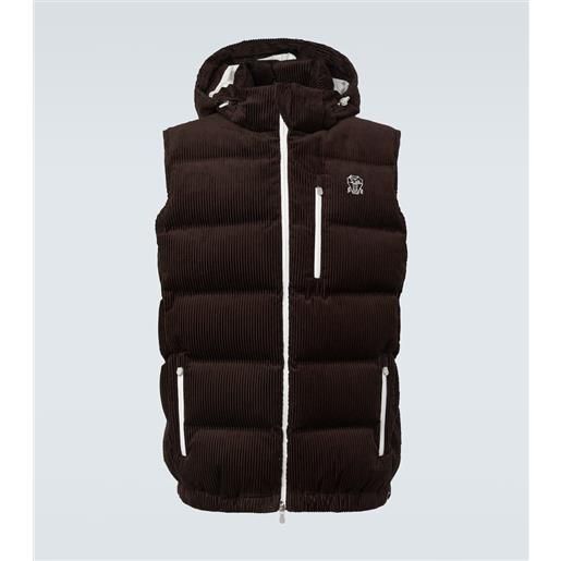 Brunello Cucinelli piumino senza maniche in velluto a coste