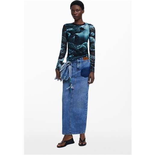 Desigual gonna lunga in denim botter