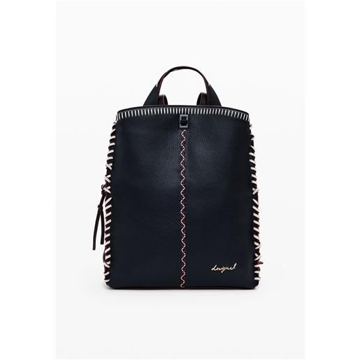 Desigual zaino grande effetto pelle con impunture