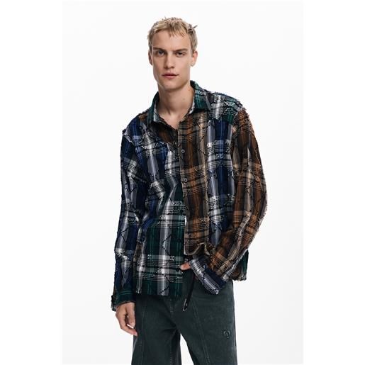 Desigual camicia con ricami checks