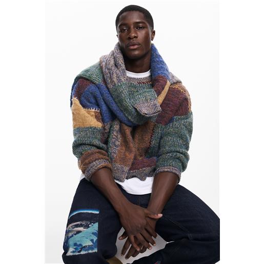 Desigual maglione spesso patchwork