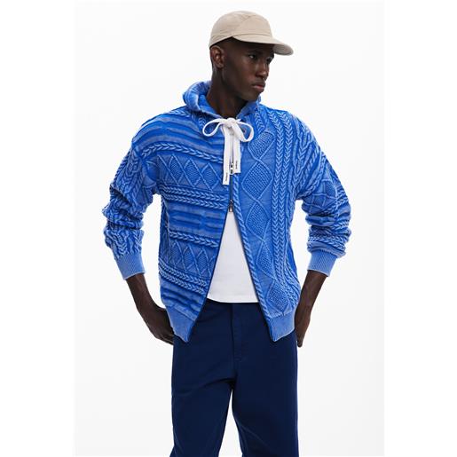 Desigual maglione con cerniera intrecciato