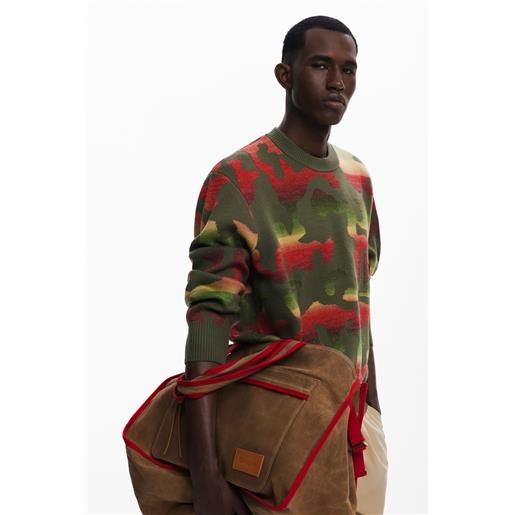 Desigual maglione animalier a righe