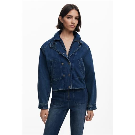 Desigual giacca di jeans con doppio colletto