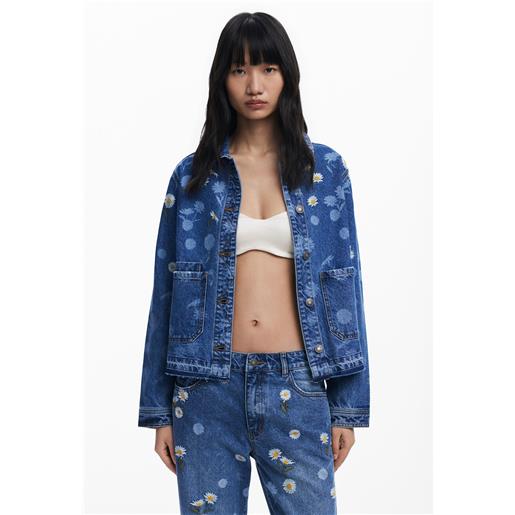 Desigual giacca di jeans margherite