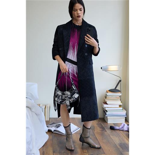 Desigual cappotto nero a trama