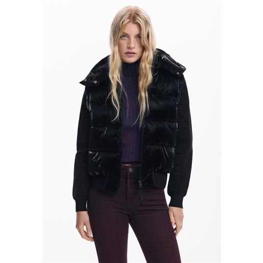 Desigual giacca imbottita convertibile lucida