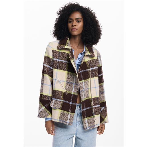 Desigual cappotto corto doppiopetto a quadri
