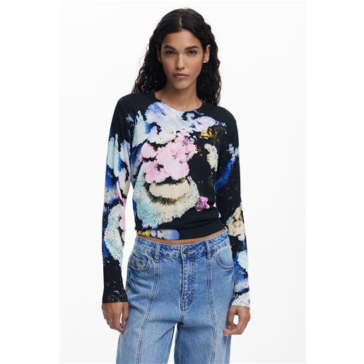 Desigual, maglione disegnato da mr. Christian lacroix, donna, blu, l