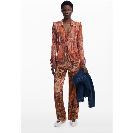 Desigual pantaloni in micropannello paisley