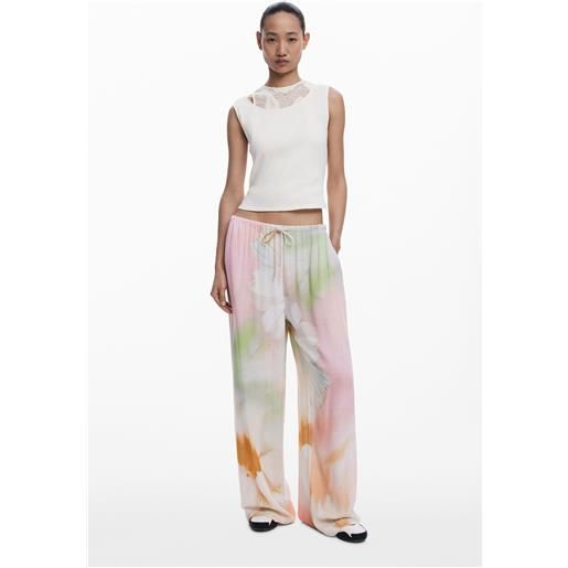 Desigual pantaloni fluidi acquerello