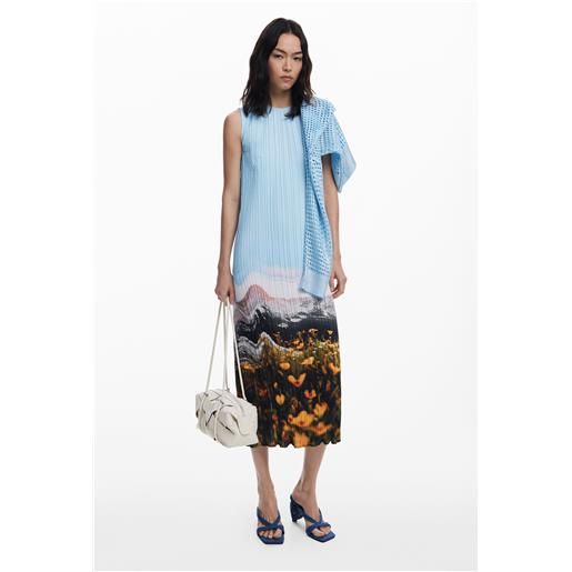 Desigual abito plissettato con paesaggio