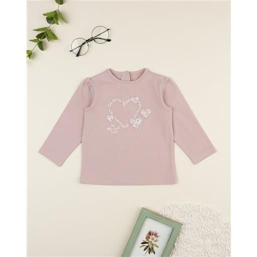 Prénatal t-shirt bimba rosa patch cuori