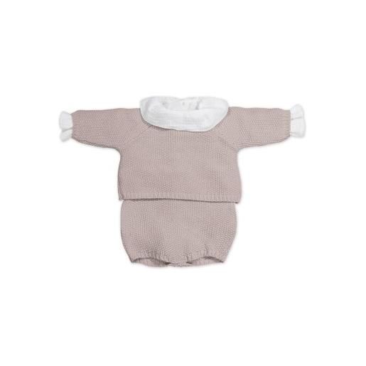 Pasito a Pasito set maglia, culotte e body tricot pink 0-1 mese