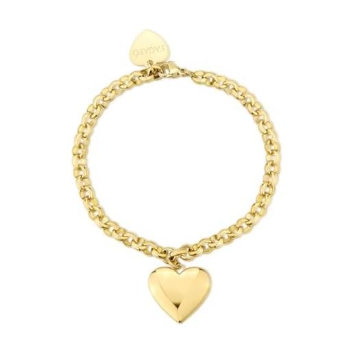 Kidult Life Bracciale Rigido In Acciaio PVD Gold Con Cuore - Collezione Amore Senza Confini 231607 - 2
