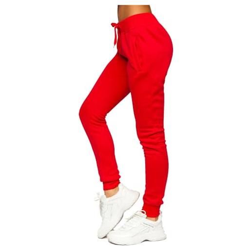 BOLF donna pantaloni sportivi della tuta da allenamento atletici gli sport da calcio fitness pareggiatore da jogging slim fit street style ck-01b rosso xl [f6f]
