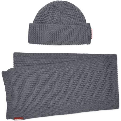 DSQUARED2 set sciarpa a coste - grigio