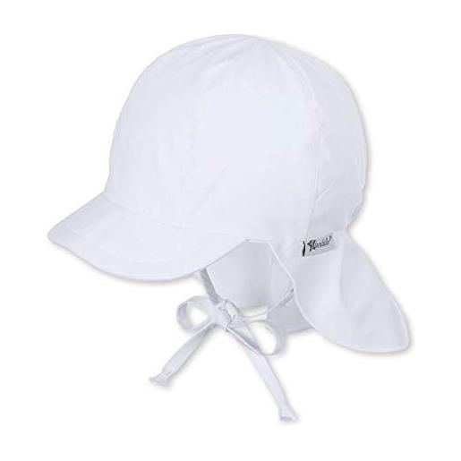 Sterntaler berretto bebé con visiera e protezione nuca cappellino, bianco (weiss 500), 43 unisex-bimbi 0-24