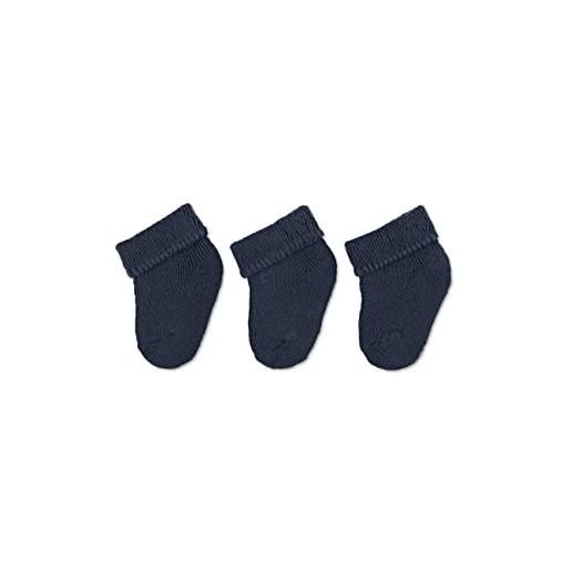 Sterntaler primi calzini, 3 paia, età: da 0 mesi, taglia: neonati (taglia 0), blu scuro (mare)