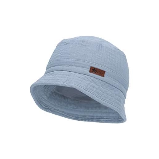 Sterntaler cappello da pescatore in mussola, azzurro, 45 unisex-bambini e ragazzi