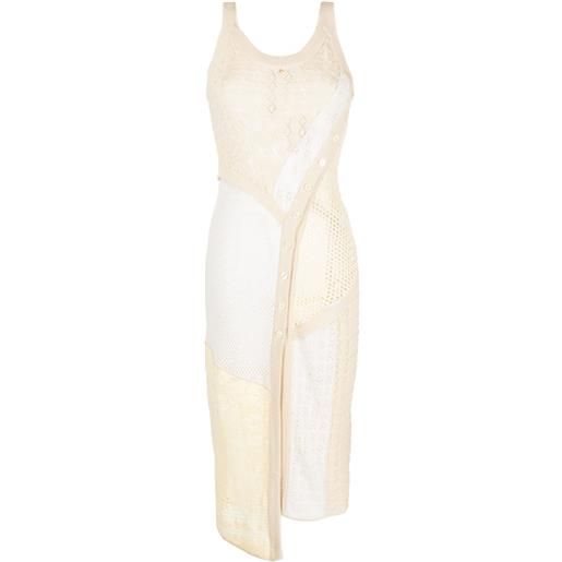 Marine Serre abito midi a crochet - toni neutri