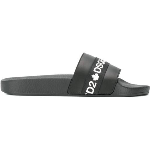 DSQUARED2 sandali slides con logo - nero