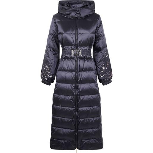 TWINSET cappotto con cappuccio - nero