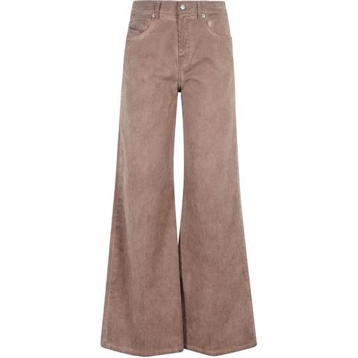 Diesel pantaloni a coste con cinque tasche - marrone