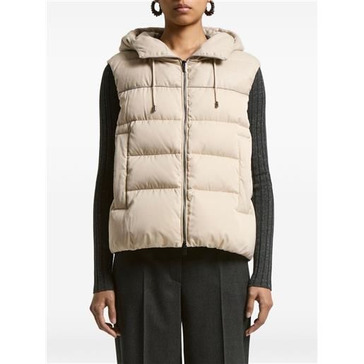 Peserico gilet trapuntato con cappuccio - toni neutri