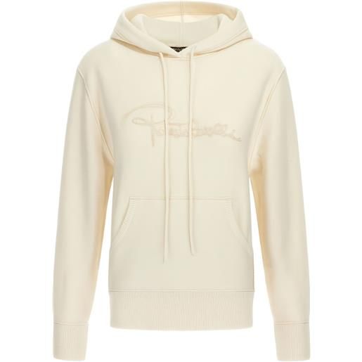 Roberto Cavalli felpa con ricamo e cappuccio - toni neutri
