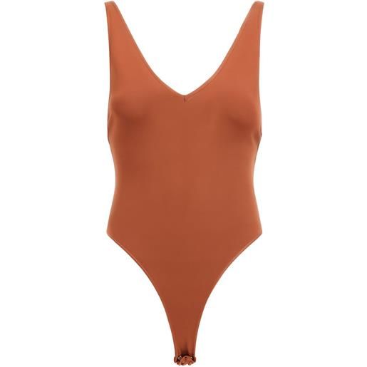 Roberto Cavalli body con scollo a v - marrone
