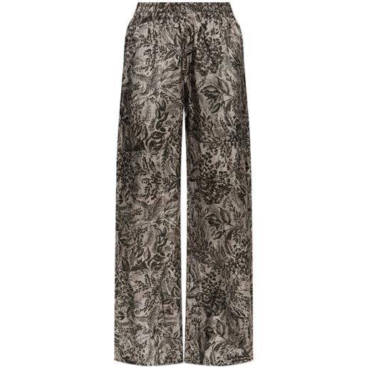 Golden Goose pantaloni dritti con vita elasticizzata - grigio