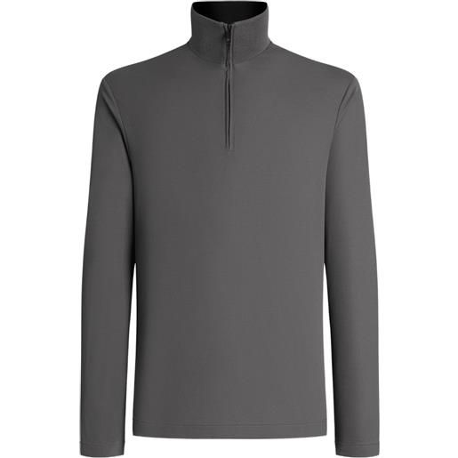Dolce & Gabbana felpa con mezza zip - grigio