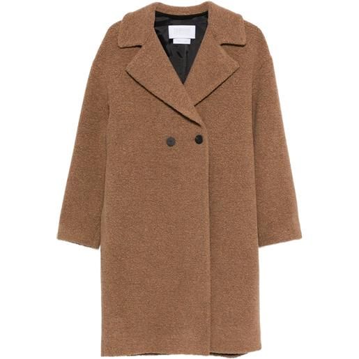 Harris Wharf London cappotto doppiopetto bouclé - marrone