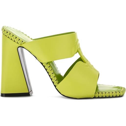 Roberto Cavalli sandali con tacco largo e finiture intrecciate - verde