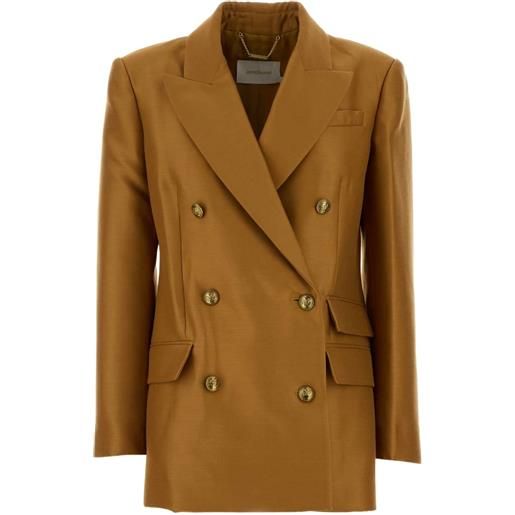 ZIMMERMANN blazer hypnotic doppiopetto - marrone