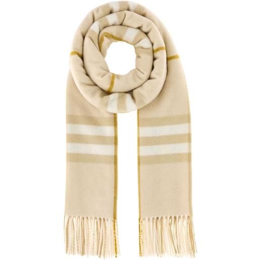 Burberry sciarpa in cashmere con frange - toni neutri